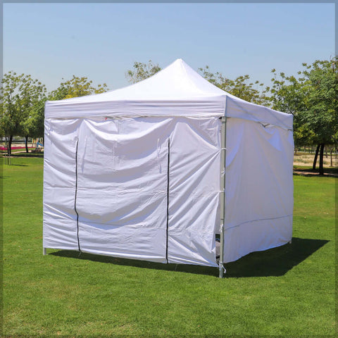 white canopy with full side walls