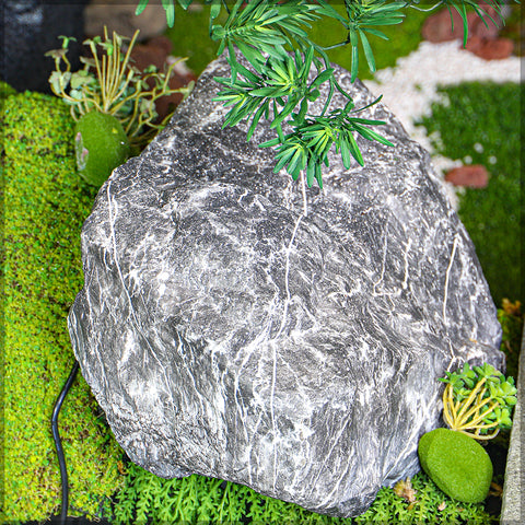 صخرة جيرية صناعية مزخرفة من الحجر الأبيض والأسود (حجر فقط)