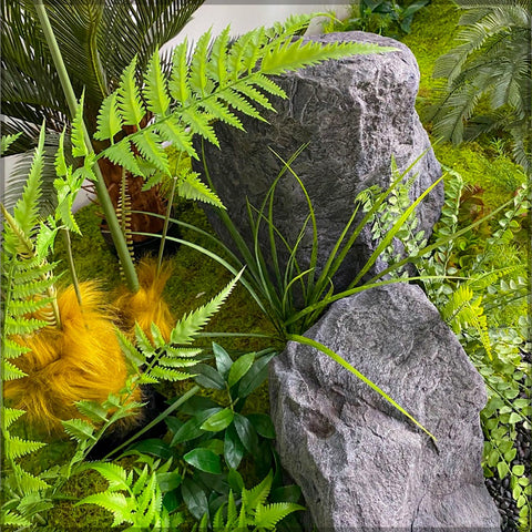 صخرة جيرية صناعية مزخرفة من الحجر الأبيض والأسود (حجر فقط)