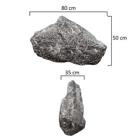 صخرة جيرية صناعية مزخرفة من الحجر الأبيض والأسود (حجر فقط)