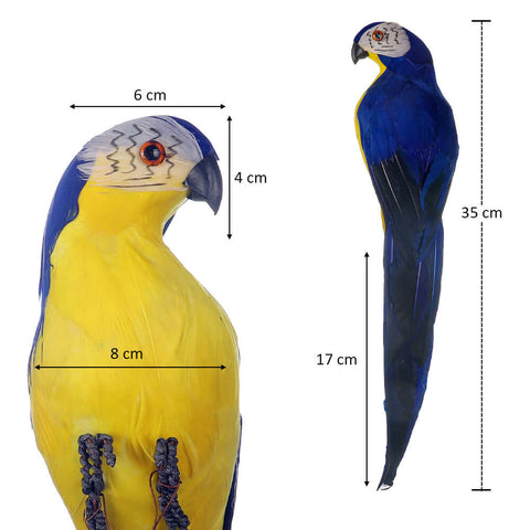 Colorful fake parrots