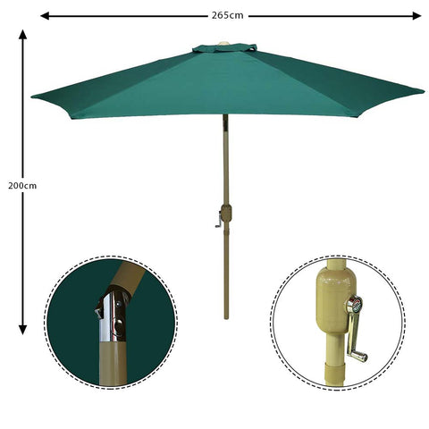Green patio umbrella