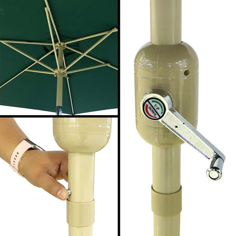 Green garden umbrella