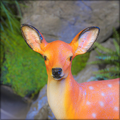 Outdoor deer statue