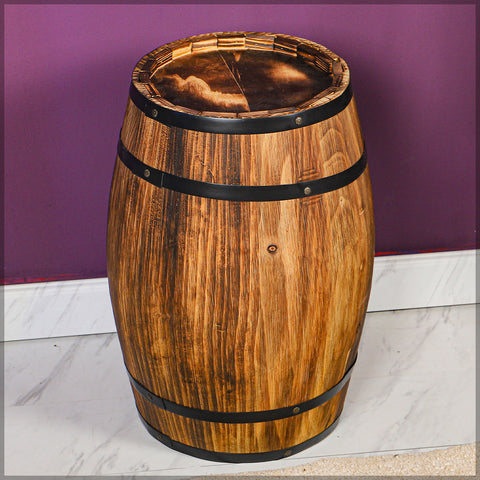 decorative wooden barrel