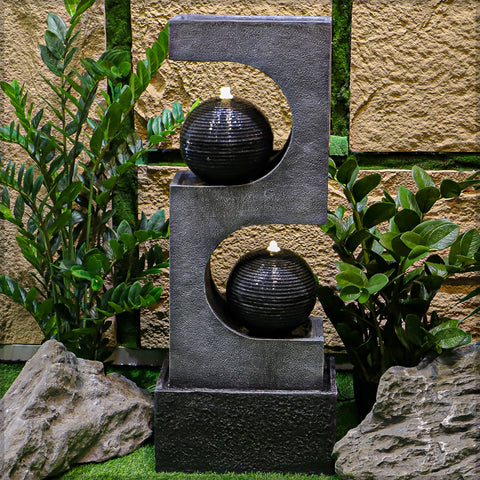 Garden dual ball fountain