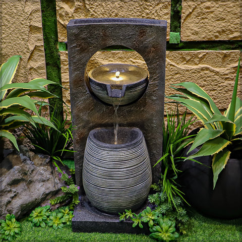 وعاء سكب نافورة المياه مع الأضواء والمضخة (نافورة فقط)