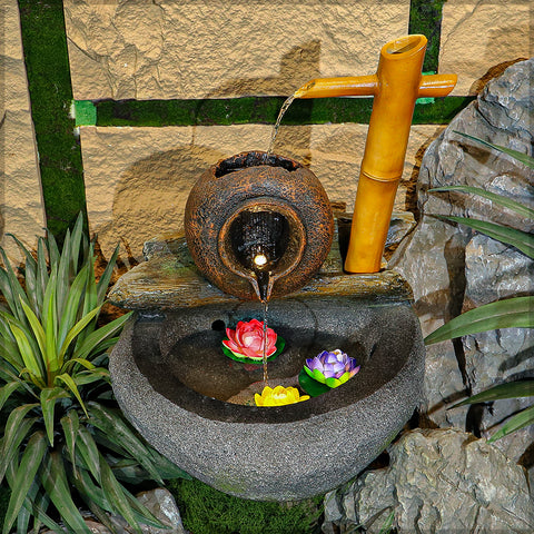 Bamboo Water Fountain with Lights (only fountain)