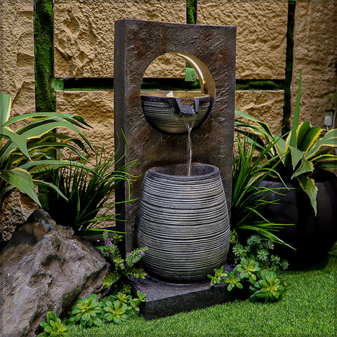 وعاء سكب نافورة المياه مع الأضواء والمضخة (نافورة فقط)