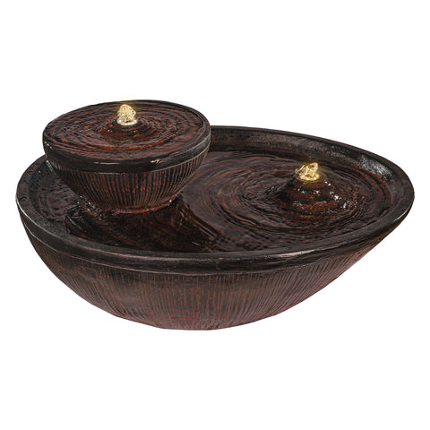 Double tiered tabletop fountain