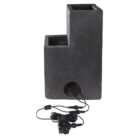 Gray flower pot with LED