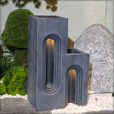 Garden gray LED pot