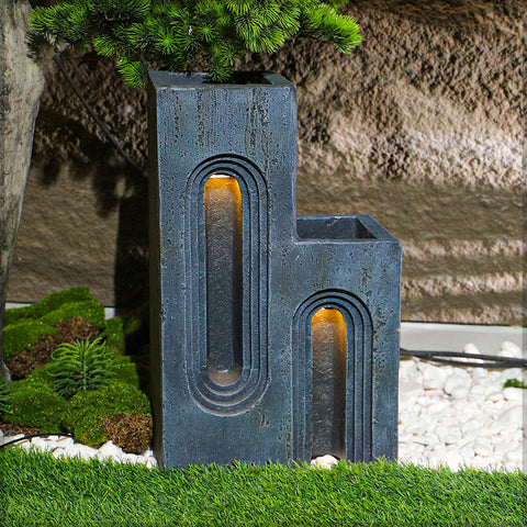Grey plant pot for outdoor