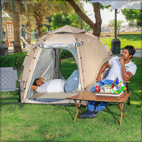 Cream Pop up Camping Tent with Carry Bag(tent only)