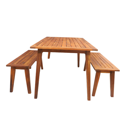 outdoor wooden dining set