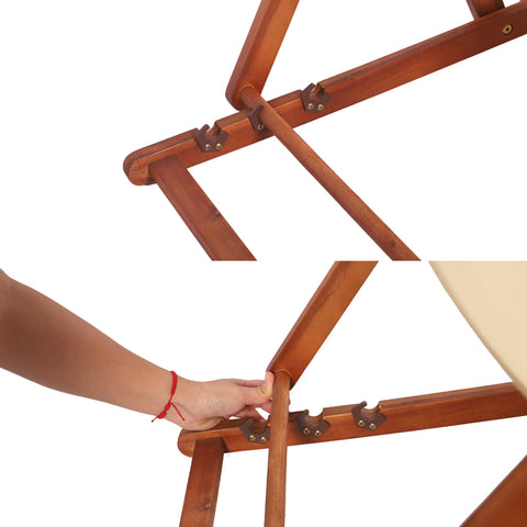 Solid Wood Sling Loungers Chair