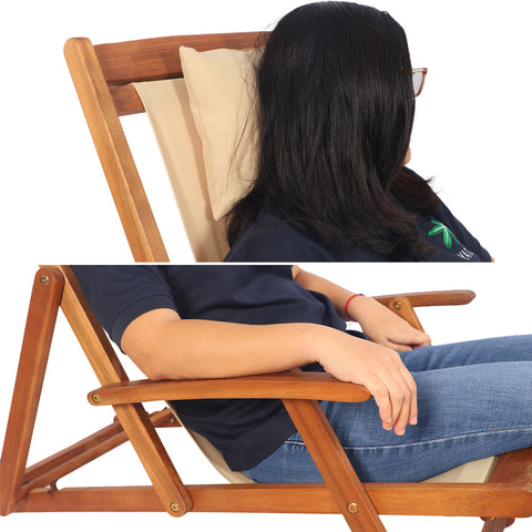 Solid Wood Sling Loungers Chair