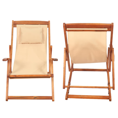 Solid Wood Sling Loungers Chair