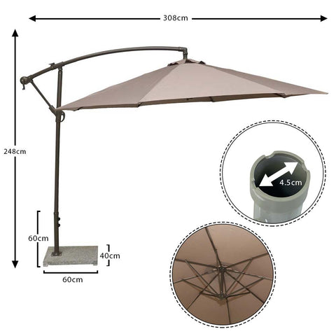 Cantilever patio umbrella