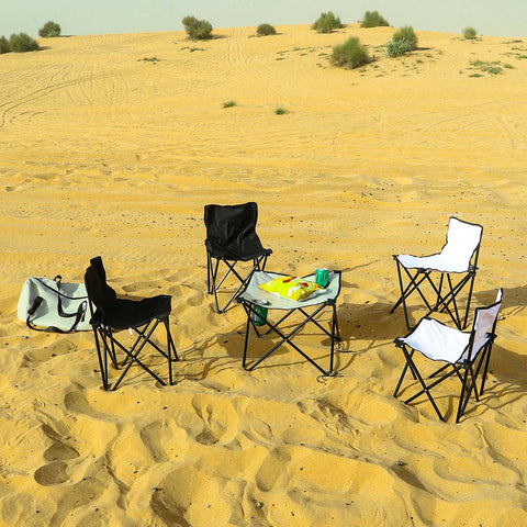 Set Of 2 Folding Chairs With Folding Table
