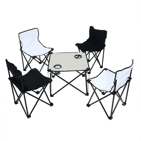 Set Of 2 Folding Chairs With Folding Table