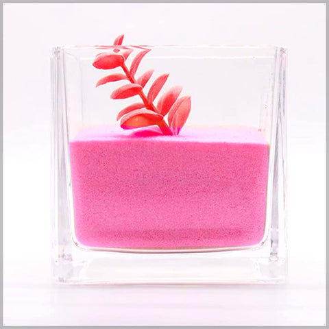 pink colored sand for crafts