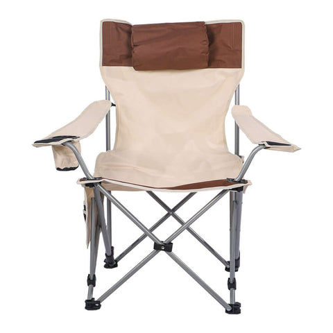 Foldable Camping Chair with Cup Holder , Pillow and Armrests