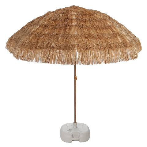 Hawaiian style straw outdoor umbrella