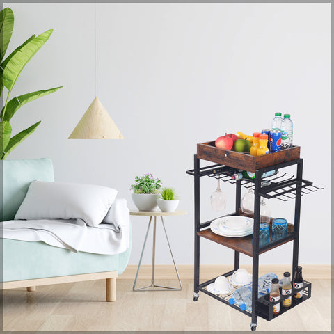 Wood kitchen cart