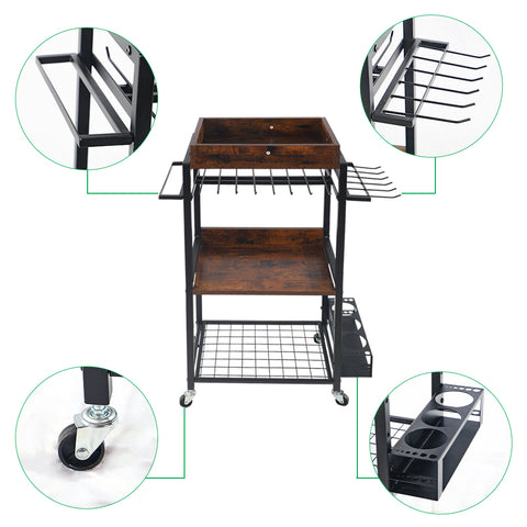 Rolling wooden cart