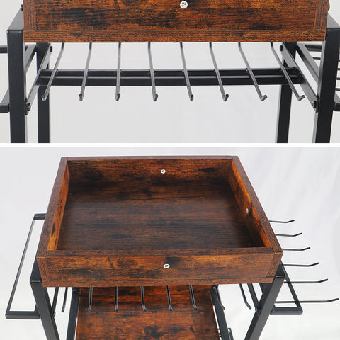 Wooden cart on wheels