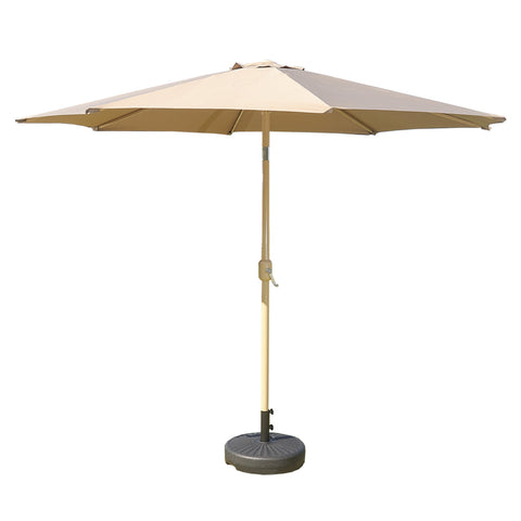 Outdoor garden umbrella with base