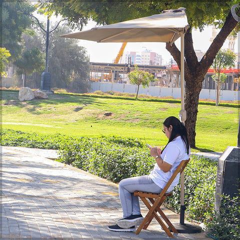 مظلة نصف جدارية خارجية بدون قاعدة (مظلة فقط)