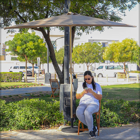 مظلة نصف جدارية خارجية بدون قاعدة (مظلة فقط)