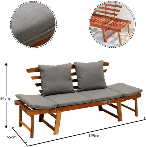 Solid Acacia Wood Sofa Outdoor