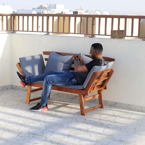 Solid Acacia Wood Sofa Outdoor