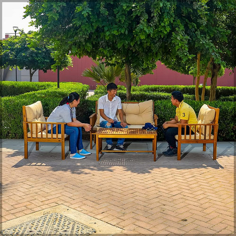 comfortable garden lounge set with cushions