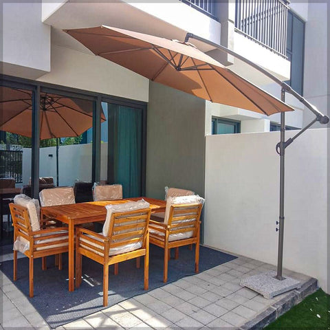 Elegant Outdoor Dining Table Set with Umbrella