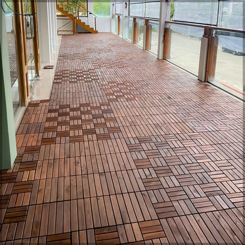 Stylish Interlocking Wooden Deck Tiles for Modern Outdoor Spaces