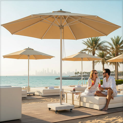 مظلة خارجية دائرية بقاعدة رخامية