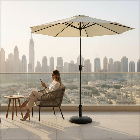 Raintree 2.4M Tilting Patio Umbrella Without Parasol Base(umbrella only)