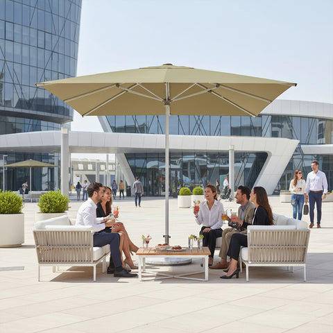 مظلة مربعة 3م × 3م بقاعدة رخامية وزن 100كجم