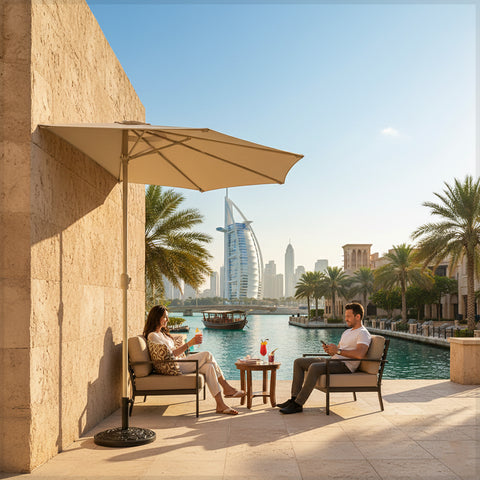 مظلة نصف جدارية خارجية بدون قاعدة (مظلة فقط)