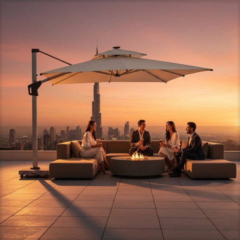 مظلة خارجية بقاعدة رخامية تزن 80 كجم