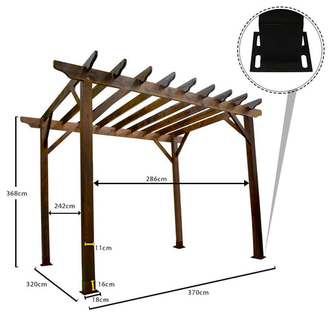 This Solid Wood Garden Pergola Shade is crafted from high-quality wood, providing a sturdy and durable structure for your outdoor space.