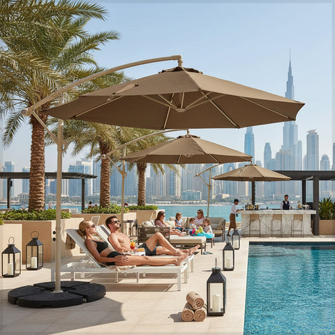 Cantilever Patio Hanging Umbrella(umbrella with base only)