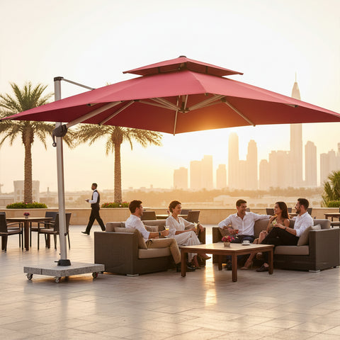 مظلة حديقة بمظلة معلقة 3 م مع قاعدة رخامية 150 كجم