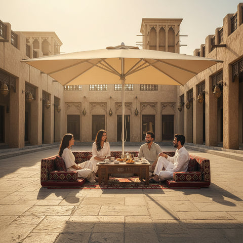 مظلة مربعة بقاعدة رخامية 100 كجم