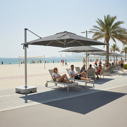 مظلة حديقة بمظلة معلقة 3 م مع قاعدة رخامية 150 كجم