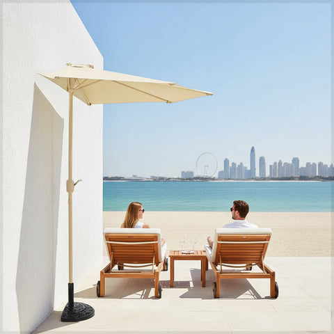 مظلة نصف جدارية خارجية بدون قاعدة (مظلة فقط)